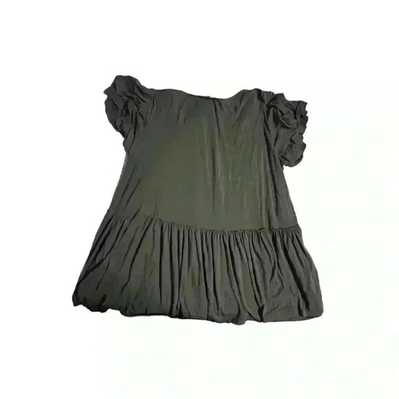 Kori America Womens Size Med Top Green  Short Ruffle Sleeve - Picture 3 of 3